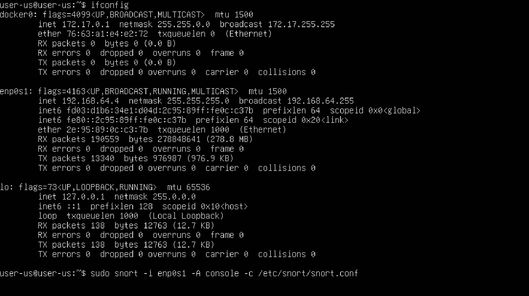 Ubuntu Kali - IDS Snort