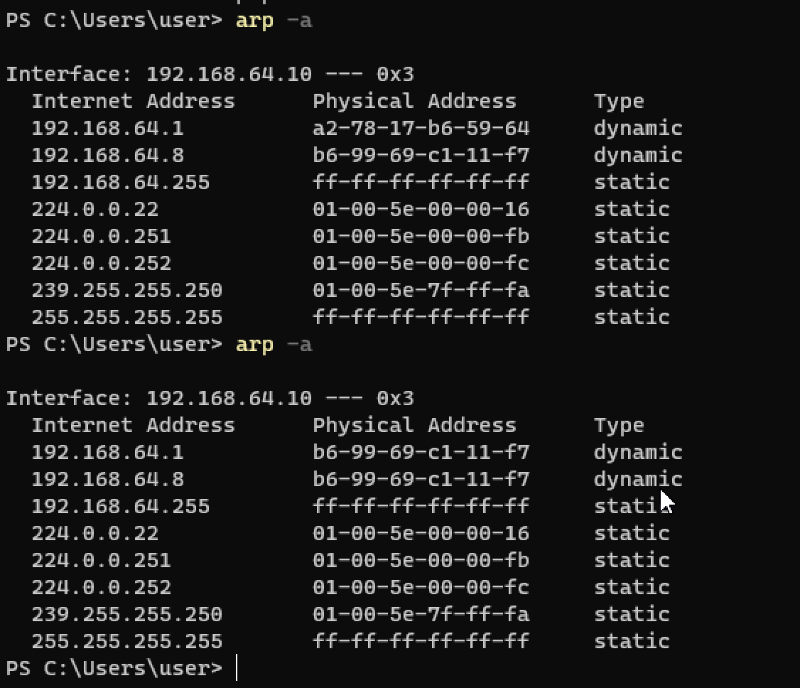 ARP Spoofing and MiTM Attack
