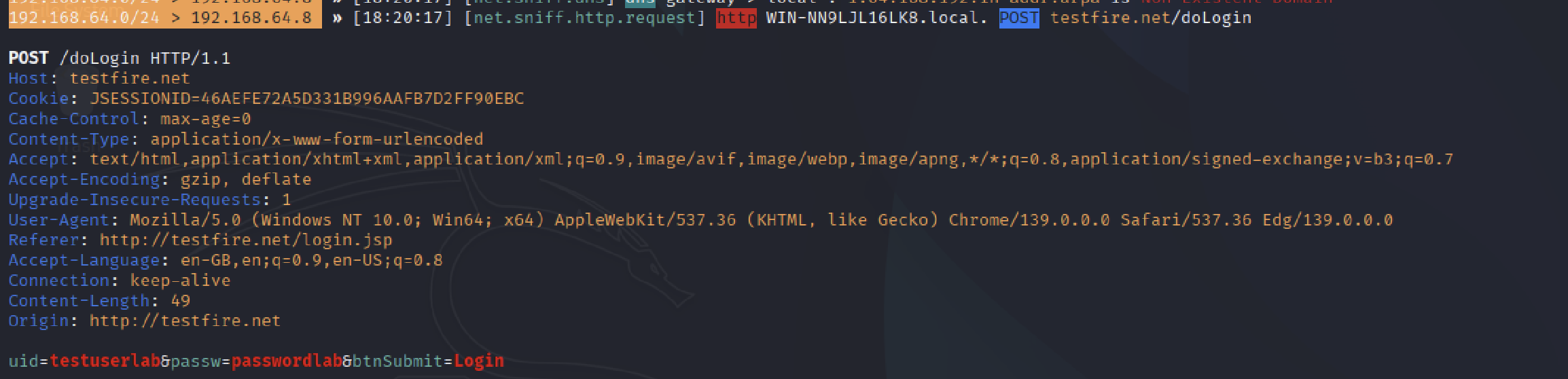 ARP Spoofing and MiTM Attack